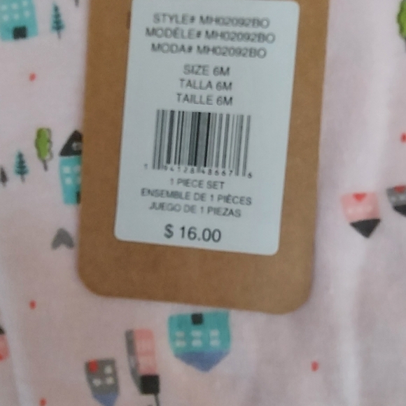 NWT Adorable Kid's Pink Neighborhood Print One Piece ~sz 6M - Picture 3 of 3